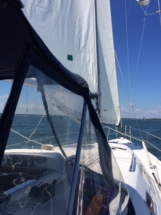 View off the bow of Sail Syzygy View off the bow of Sail Syzygy